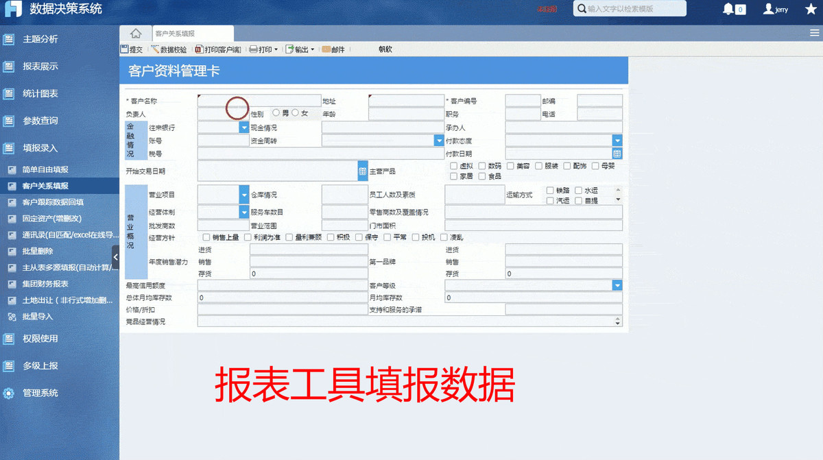 报表工具填报数据